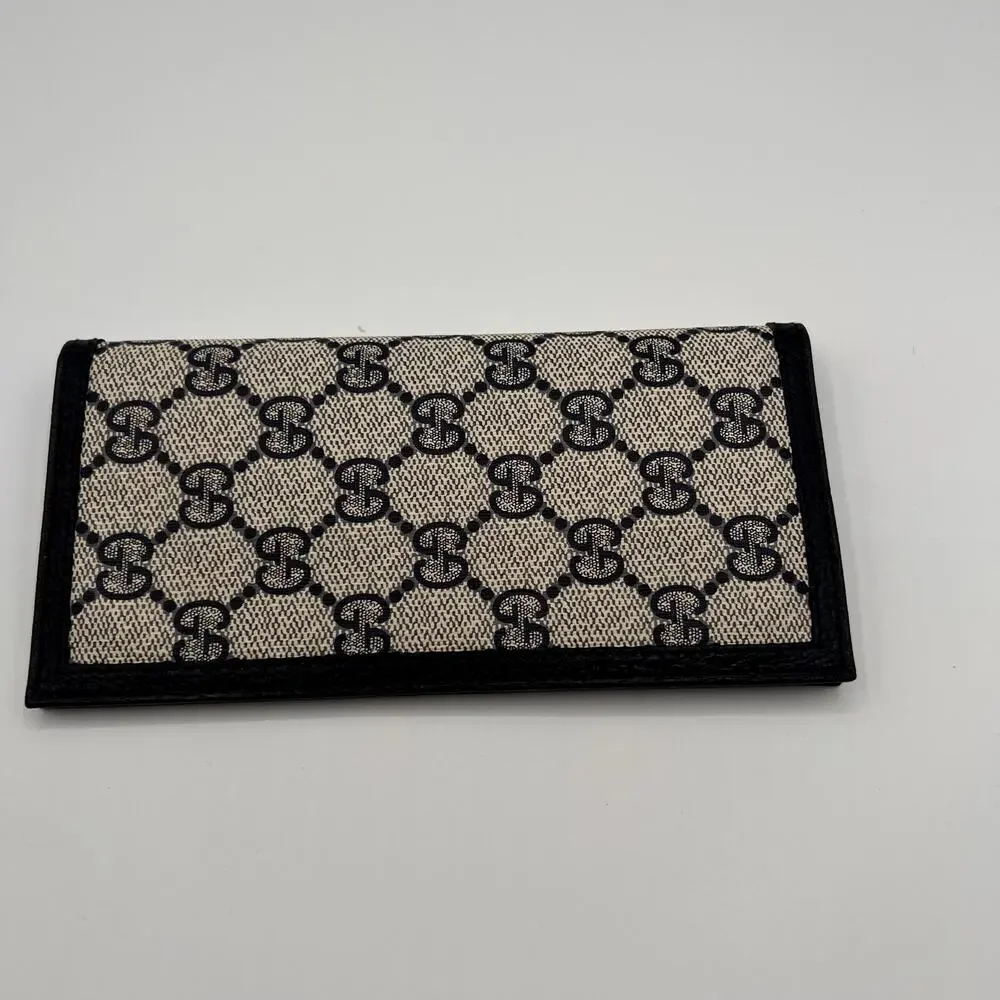 GUCCI Vtg GG Monogram Canvas Checkbook Long Wallet NIB - Picture 4 of 7